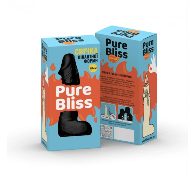 Свічка пікантної форми Pure Bliss MINI Black чорна, 15 см