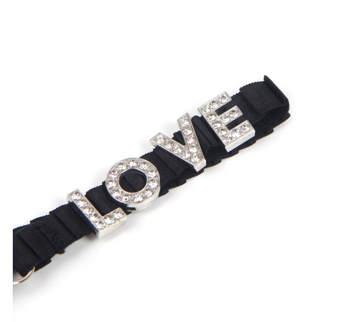 Мереживні трусики Star Night зі стразами LOVE, чорні, XL