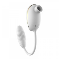 Вакуумный стимулятор с виброяйцом High End Suction Love Egg WHITE