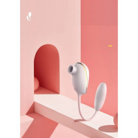 Вакуумный стимулятор с виброяйцом High End Suction Love Egg WHITE