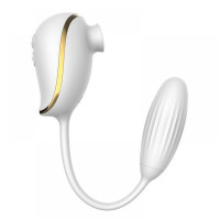 Вакуумный стимулятор с виброяйцом High End Suction Love Egg WHITE