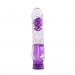 Вибратор прозрачный с рельефом Chisa Crystal Jellie Pleaser на батарейках, фиолетовый