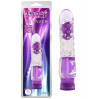 Вибратор прозрачный с рельефом Chisa Crystal Jellie Pleaser на батарейках, фиолетовый