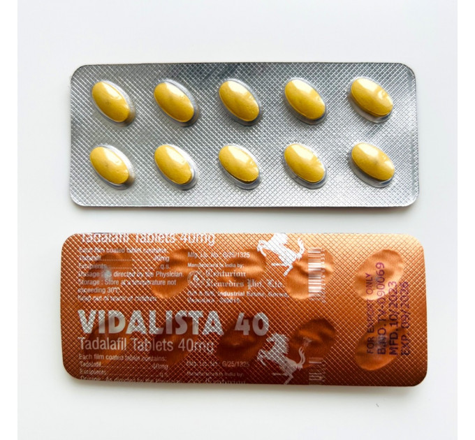 Возбуждающие таблетки Vidalista 40 для мужчин (цена за 1 блистер, 10 табл.)