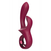 Вібратор-кролик Dreamtoys Glam Duo Vibrator з гачком ручкою, 22.7 х 4.2 см