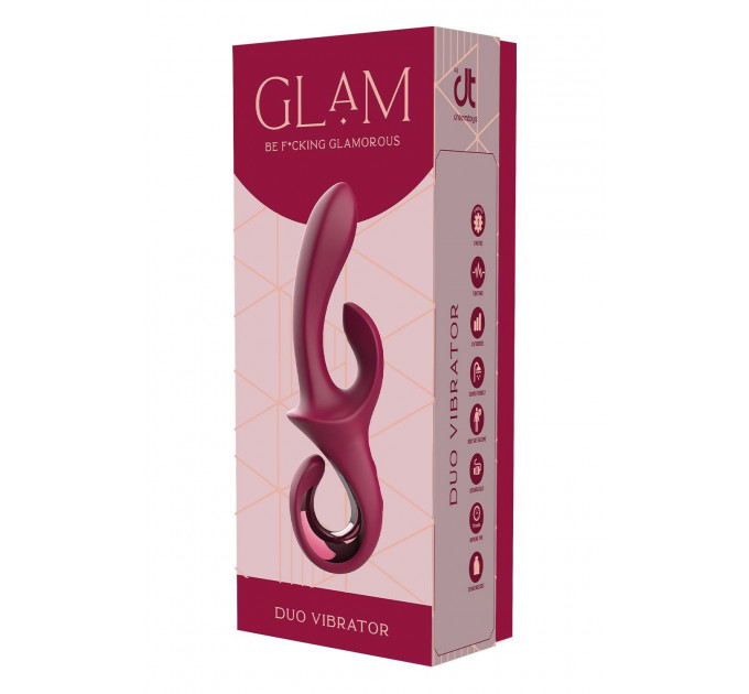 Вибратор-кролик Dreamtoys Glam Duo Vibrator с ручкой крючком, 22.7 х 4.2 см