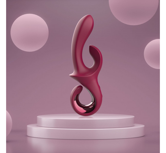 Вибратор-кролик Dreamtoys Glam Duo Vibrator с ручкой крючком, 22.7 х 4.2 см