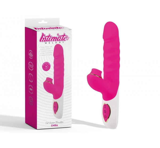 Вібратор кролик із вакуумною стимуляцією CHISA Intimate Melody Clit Kisser THruster, рожевий