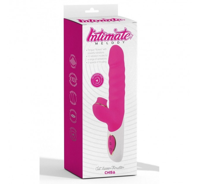 Вібратор кролик із вакуумною стимуляцією CHISA Intimate Melody Clit Kisser THruster, рожевий