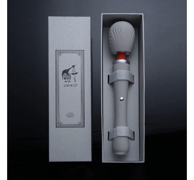 Вибратор-микрофон с дистанционным пультом UPKO Wand, силиконовый, серый