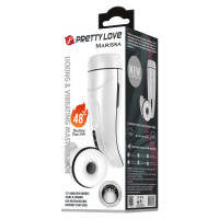 Вибромастурбатор в колбе Pretty Love Marissa с функцией лизания и стонами, белый, 26 см