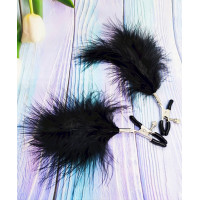 Зажимы на соски DS Fetish Nipple clamps metal feather black