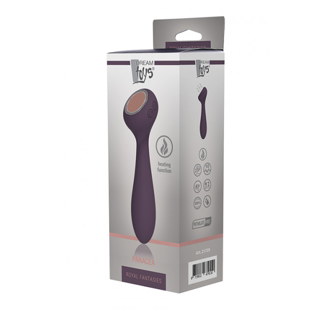 Вибромассажер двухсторонний с функцией нагрева Dream toys Royal Fantasies Panacea фиолетовый