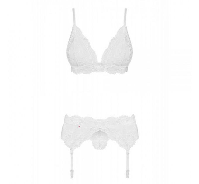 Комплект Obsessive 810-SEG-2 3 pcs set white L/XL