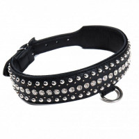 Нашийник Leather Crystal Diamonds, Black