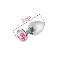 Анальная пробка MAI METAL PLUG WITH STONE, S SILVER