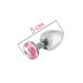 Анальная пробка MAI METAL PLUG WITH STONE, S SILVER