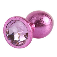 Анальна пробка рожева поталь CHISA MATRIX MONT з рожевим каменем, розмір M