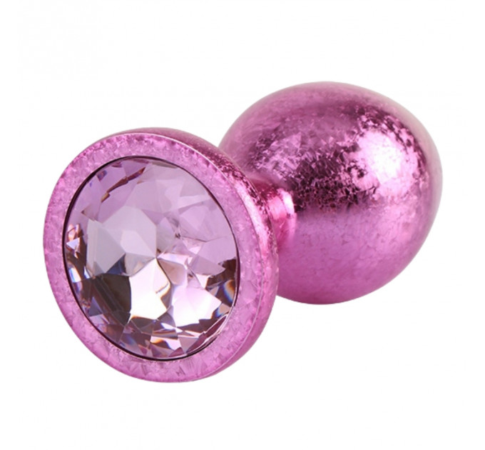 Анальна пробка рожева поталь CHISA MATRIX MONT з рожевим каменем, розмір M