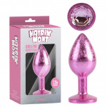 Анальна пробка рожева поталь CHISA MATRIX MONT з рожевим каменем, розмір M