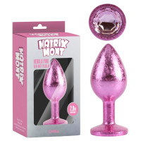 Анальна пробка рожева поталь CHISA MATRIX MONT з рожевим каменем, розмір M