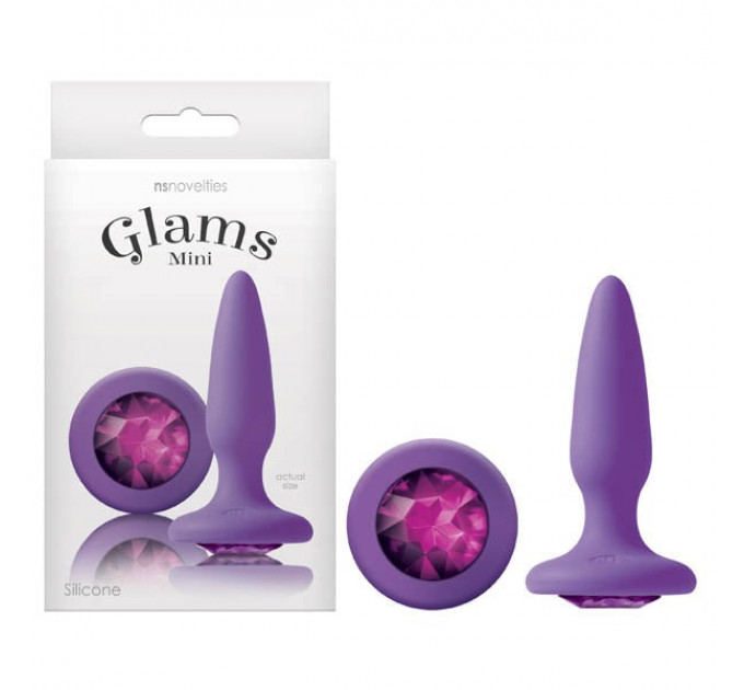 Анальна пробка із кристалом NS Novelties Glams, фіолетовий, Mini