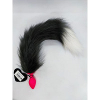 Анальная пробка S с хвостом DS Fetish Anal plug S pink silikone faux fur fox polyeste Анальная пробка S с хвостом DS Fetish Anal plug S pink silikone faux fur fox polyeste