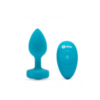 Анальная пробка с вибрацией и камнем B-Vibe - Vibrating Jewel Plug S/M, синяя