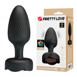 Анальный вибратор Pretty Love Varian с мерцающей подсветкой, черный, 10.8 х 3.8 см