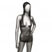 Боди-сетка в стразах с капюшоном CalExotic Hooded Deep V Bodysuit, черный