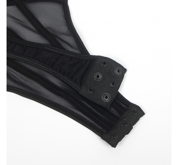 Боді напівпрозоре Star Night з доступом та ланцюжком, чорне, XS-S