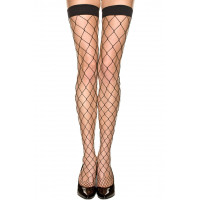 Чулки в большую сетку Music Legs, черные, One Size