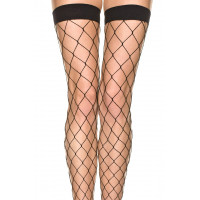 Чулки в большую сетку Music Legs, черные, One Size