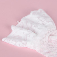 Чулки в сеточку Star Night с кружевной коронкой, белые, XS-M