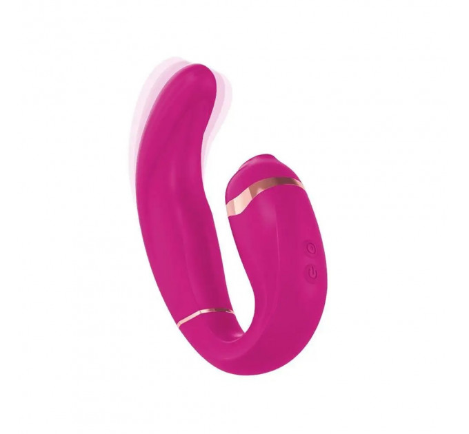 Двойной вибратор с вакуумной стимуляцией Adrien Lastic My G PINK