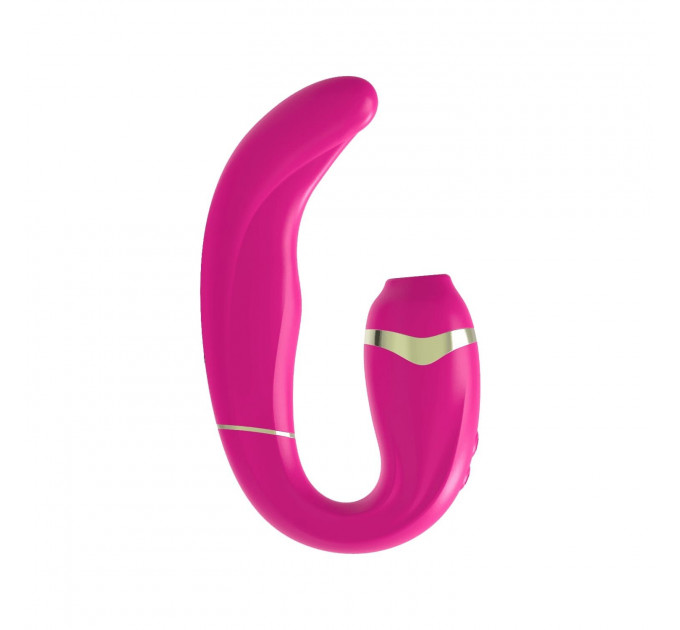 Двойной вибратор с вакуумной стимуляцией Adrien Lastic My G PINK