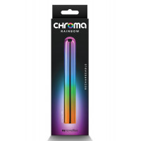 Элегантный хромированный вибратор NS Novelties Chroma Rainbow радужный, Large