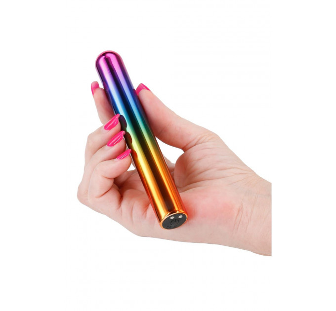 Элегантный хромированный вибратор NS Novelties Chroma Rainbow радужный, Large