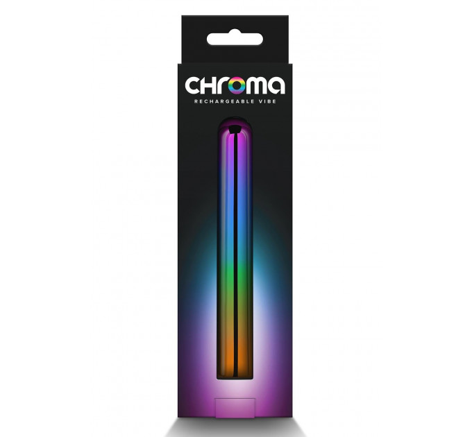 Элегантный хромированный вибратор NS Novelties Chroma Rainbow радужный, Large