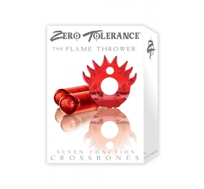 Ерекційне кільце з двома віброкулями Zero Tolerance Flame Thrower червоне, 5 см
