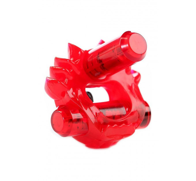 Ерекційне кільце з двома віброкулями Zero Tolerance Flame Thrower червоне, 5 см