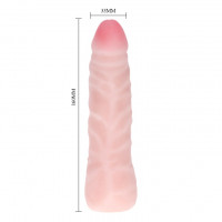 Фалоімітатор з хребтом Super Excitement Sextoy, без мошонки, бежевий, 16 см