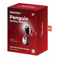 Клиторальный вакуумный вибратор Пингвин Satisfyer Penguin Holiday Edition черно-белый