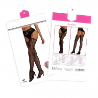 Колготки сеточка с имитацией чулок Star Night, черные, XS-M