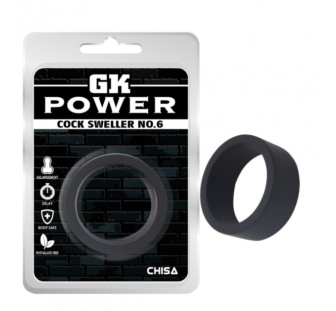 Кольцо эрекционное Chisa GK Power Cock Sweller №6, черное
