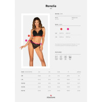Комплект мереживної білизни Obsessive Renelia, чорний L/XL