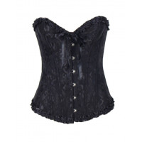 Корсет з квітковим принтом Star Night Corset Top з гачками та шнурівкою, чорний, S (без коробки)