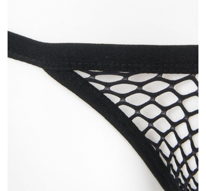 Мужские стринги в сеточку Star Night Black Sexy Men's Fishnet Thong черные, L