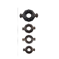 Набор эрекционных колец Chisa GK Power Rudder Cock Rings разного диаметра, черный