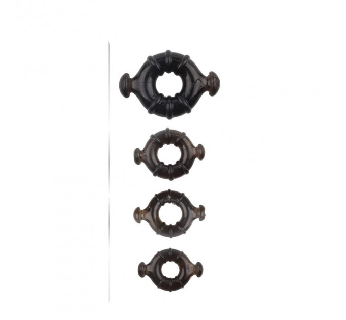Набор эрекционных колец Chisa GK Power Rudder Cock Rings разного диаметра, черный